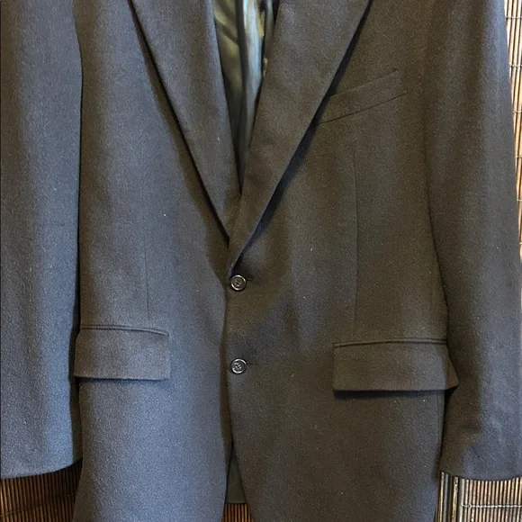 VTG Polo Ralph Lauren Men's Blazer Navy Blue Camel Hair Sport Coat USA Made